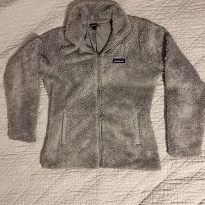 Patagonia Womens Medium Full Zip Fleece Jacket Fuzzy Grey